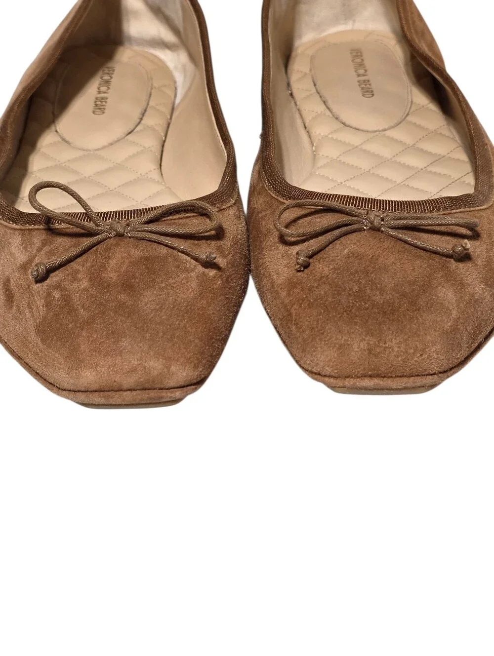 VERONICA BEARD SQUARE TOED BEATRIX SUEDE BALLET FLAT HAZELWOOD SZ 10
